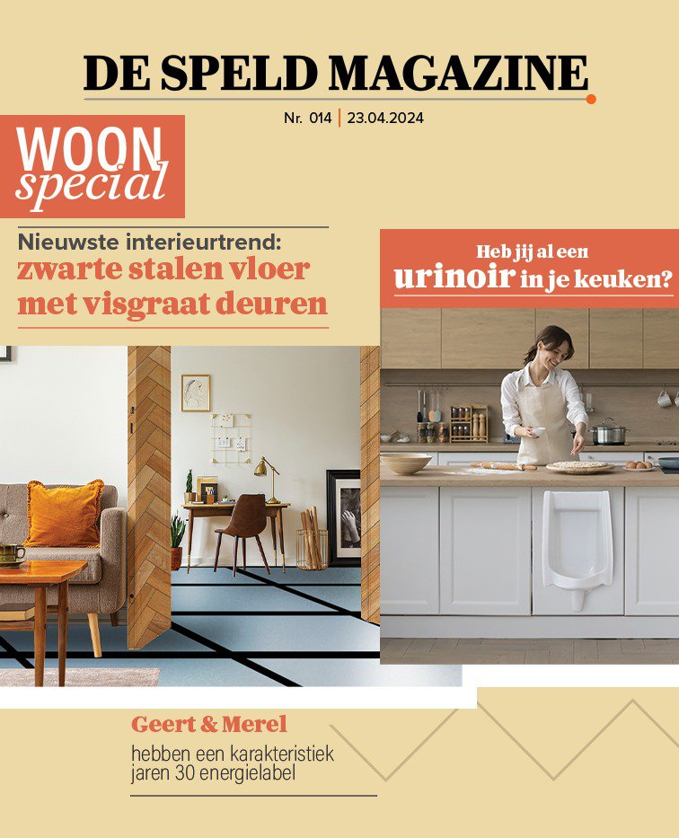 De Speld Magazine – Nieuwste interieurtrend in Nederland: zwarte stalen vloer met visgraat deuren
