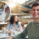 Vandaag viert Tom (28) met zijn collega's dat de appeltaart in de aanbieding was in de supermarkt cover