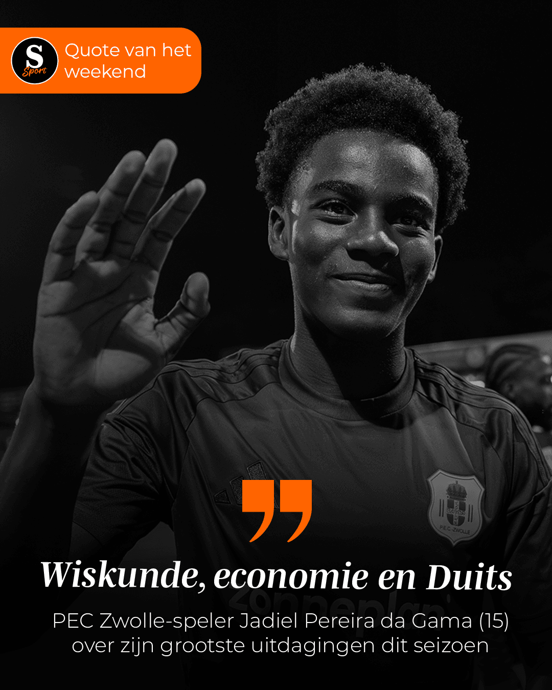 De Speld Sport Quote van het weekend: PEC Zwolle-speler Jadiel Pereira da Gama (15) over zijn grootste uitdagingen dit seizoen cover